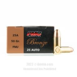 PMC 25 ACP Ammo - 1000 Rounds of 50 Grain FMJ Ammunition